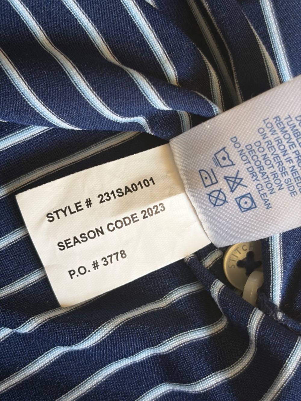 Stitch polo short sleeve shirt Bleeker Stripe M/L Navy Blue - Picture 12 of 13